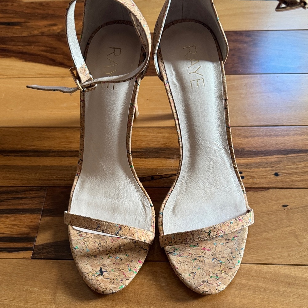RAYE Cork Heels with Multicolor Accents